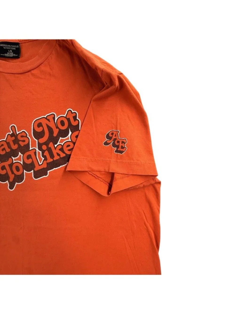Vintage American Eagle Shirt Men Large Orange Whats Not To Like Y2K Single Stich